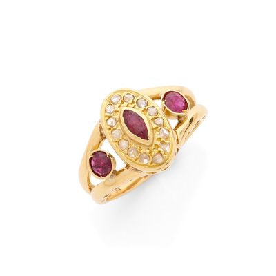 une bague en rubis et diamants, par van cleef
