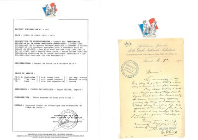 Ballon Monté LE CELESTE. Courrier à en-tête des "Ambulances Spéciales 