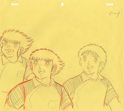 dessin représentant un groupe de jeunes hommes debout les uns à côté des autres