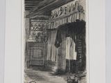 an image of a black and white drawing of a person in a room