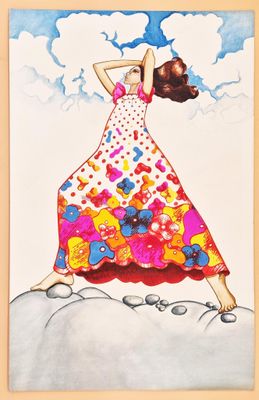 POP CULTURE / Grand dessin original vintage Années 70 par Do…