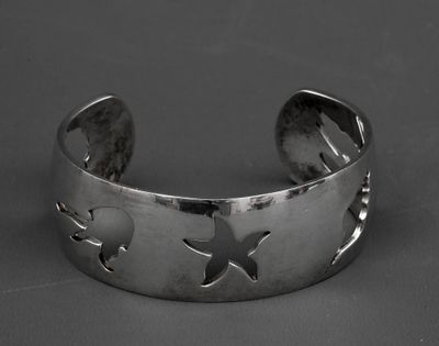 Hermès Paris - Bracelet manchette en argent 925 ajouré de mo…