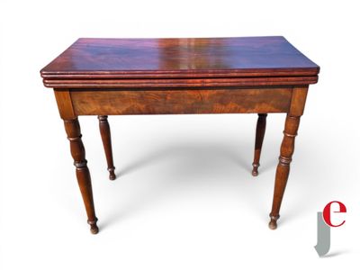 an image of a wooden table with a blue top on a white background