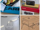 four different pictures of a box with a pair of shoes on top of it and a box with a pair of shoes on top of it