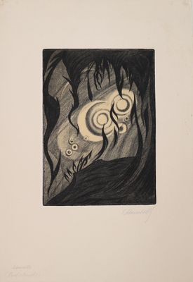 une image représentant un dessin en noir et blanc d'une personne dans une grotte