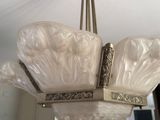 a light that is hanging from the ceiling in the room