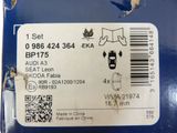 a sticker on the back of a blue box with a picture of a man on it