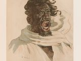 drawing of a man with a white scarf around his neck