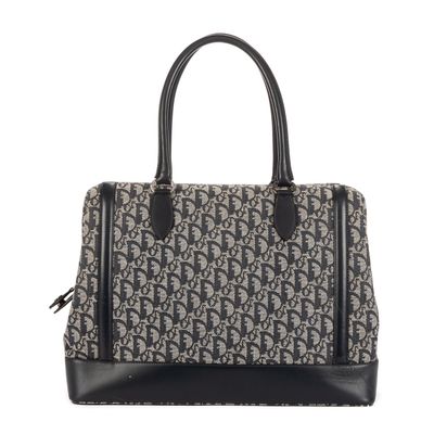 DIOR - SAC à main modèle "Large Trotter Frame Bag" en toile …