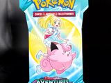 gros plan d'une boîte de cartes pokemon sur une table