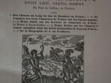 an old black and white book with a picture of a man on a horse