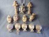 many different types of decorative objects on the table