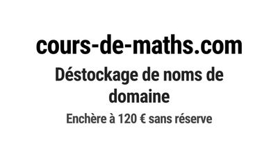 Nom de domaine cours-de-maths.com.