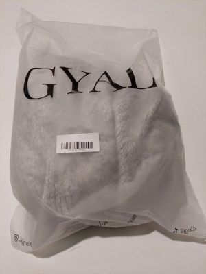a plastic bag with a label on it that says gyal