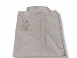 men ' s short - sleeved shirt in beige cotton