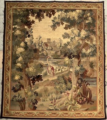 an image of a tapestry hanging on the wall of a room