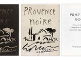 three book covers with black and white images of buildings and trees