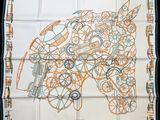 an image of a scarf with a drawing of a horse on it