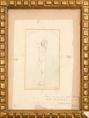 Carlos Schwab (1866-1926) Femme nue se tenant les cheveux 19…