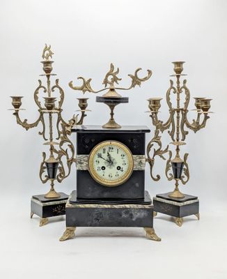 a clock that is sitting on top of a table