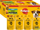 pedigeee megapacks for dogs, chicken, beef, and beef patties