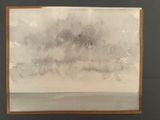 an image of a painting of a cloudy sky over a body of water