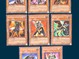 six different pokemon cards are shown in a row on a blue background