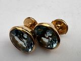pair of blue topaze earrings on a white surface