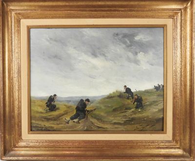 Georges HYON (1840-1913): "Chasseurs à pied au combat en 187…