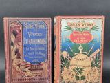 pair of antique french books with decorative cover and decorative decoration
