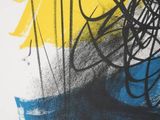 an image of a picture of a yellow and blue abstract painting