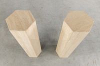 Paire de consoles ou socles décoratifs hexagonaux, en traver… (photo 5)
