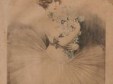 une vieille photo d'une femme en tutu