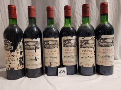 6 bouteilles CHÂTEAU FOMBRAUGE 1975 GC SAINT EMILION, étique…