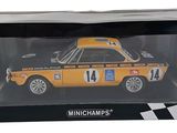 the box is black and white with a yellow car in it