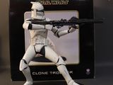 figurine star wars clone trooper action figure on display