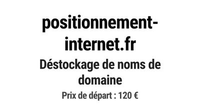 Nom de domaine positionnement-internet.