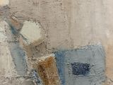 a painting of a motorcycle with a blue seat on it
