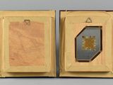 three wooden boxes with a picture of a sunflower on them