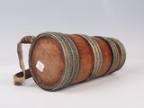 an image of a wooden barrel with a metal handle on a white background