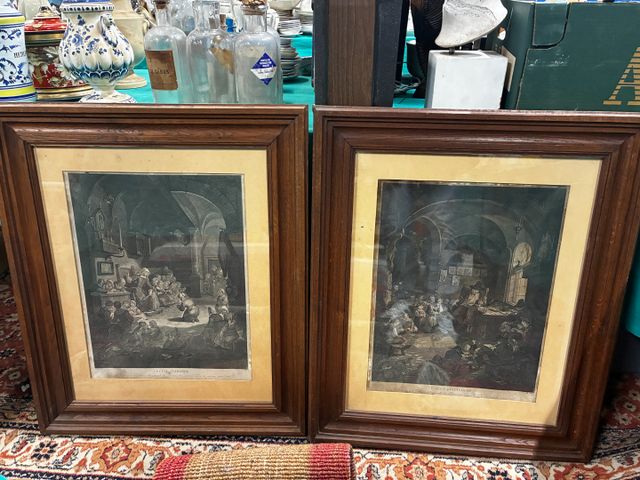 Paire de gravures, l'école flamande, l'école Hollandoise