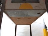 a machine that is sitting inside of a building