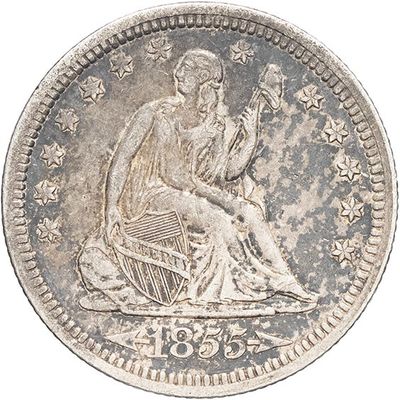 a close up of a coin with a woman sitting on a chair