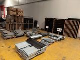 a lot of different types of windows in a warehouse