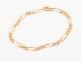 a gold chain bracelet with links and a clasp