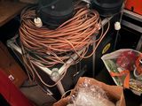 a pile of clutter in a cluttered room