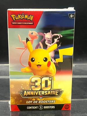 Coffret de boosters « 30e anniversaire de Pokémon » avec Pikachu et ses amis