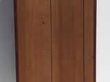 a wooden cabinet with a door on the top of it