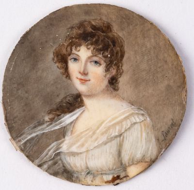 portrait of a young woman in a white dress