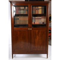 BIBLIOTHEQUE LOUIS XVI en acajou et placage d’acajou à 2 por… (photo 2)